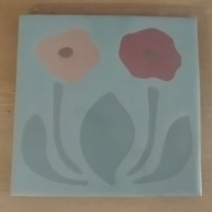 Van Briggle Colo Springs Pottery Tile Double Flower